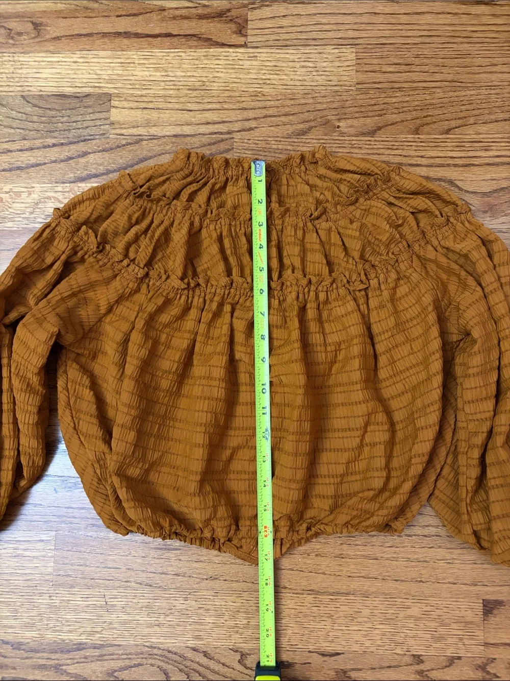 Free People Hailey Blouse Rust Brown Ruffled Smocked Button-Front Blouse - XS